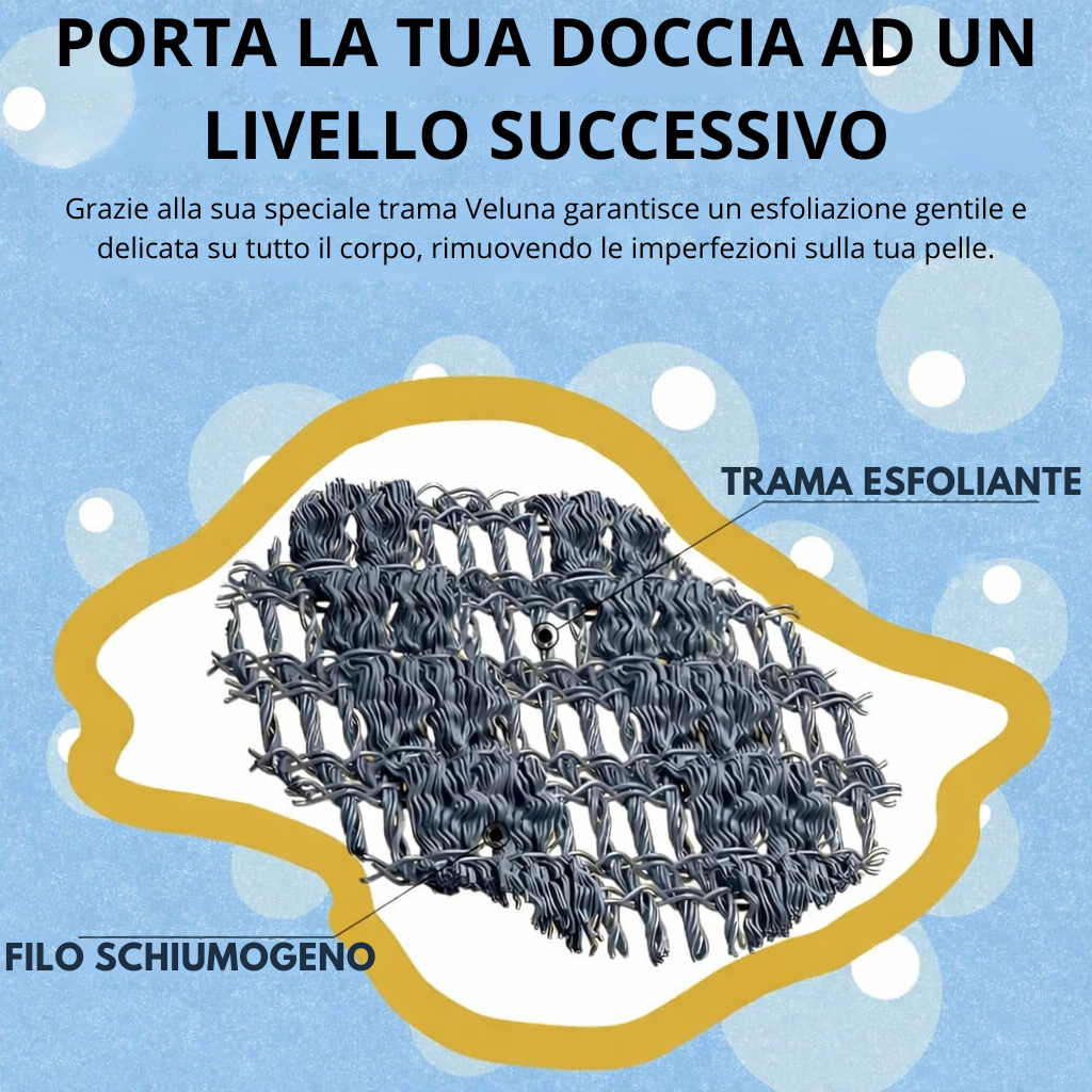 Asciugamano da doccia esfoliante antibatterico.