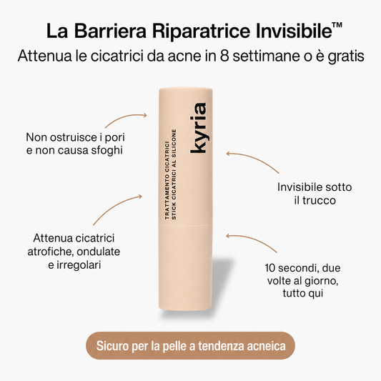 Stick riparatore per cicatrici da acne