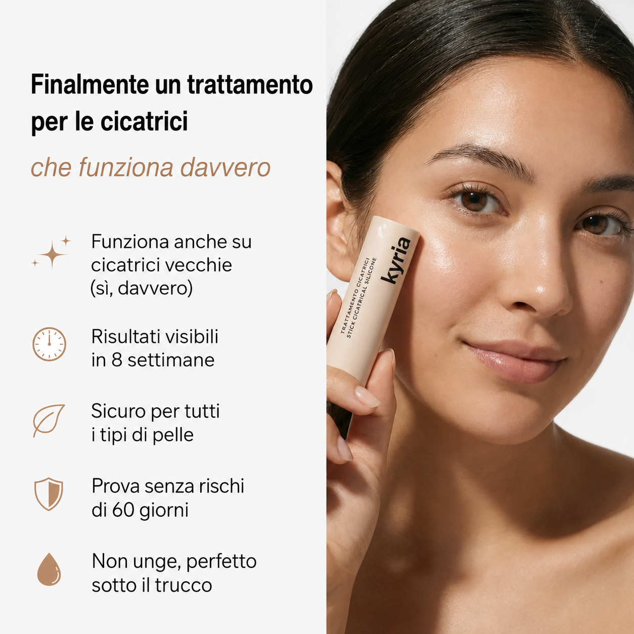 Stick riparatore per cicatrici da acne